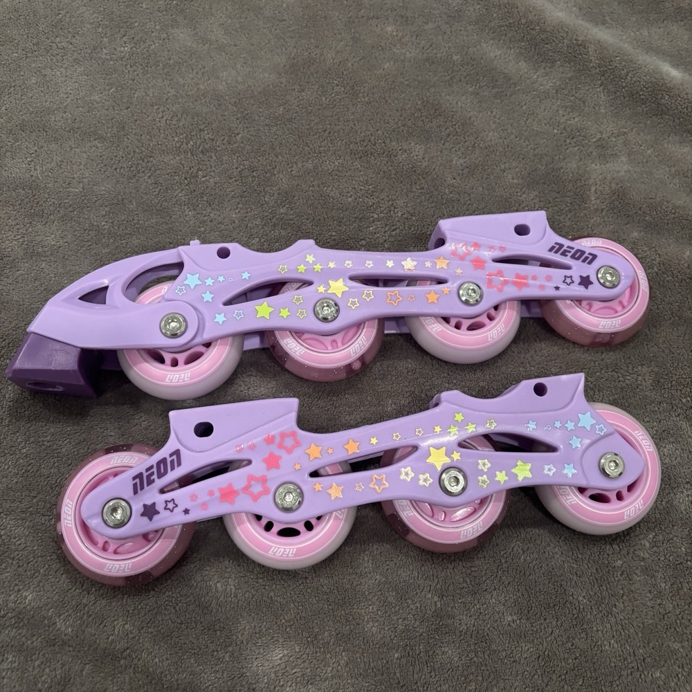 Neon Roller Derby Blade Skate Kids Replacement Wheels Pink And Purple Light Up